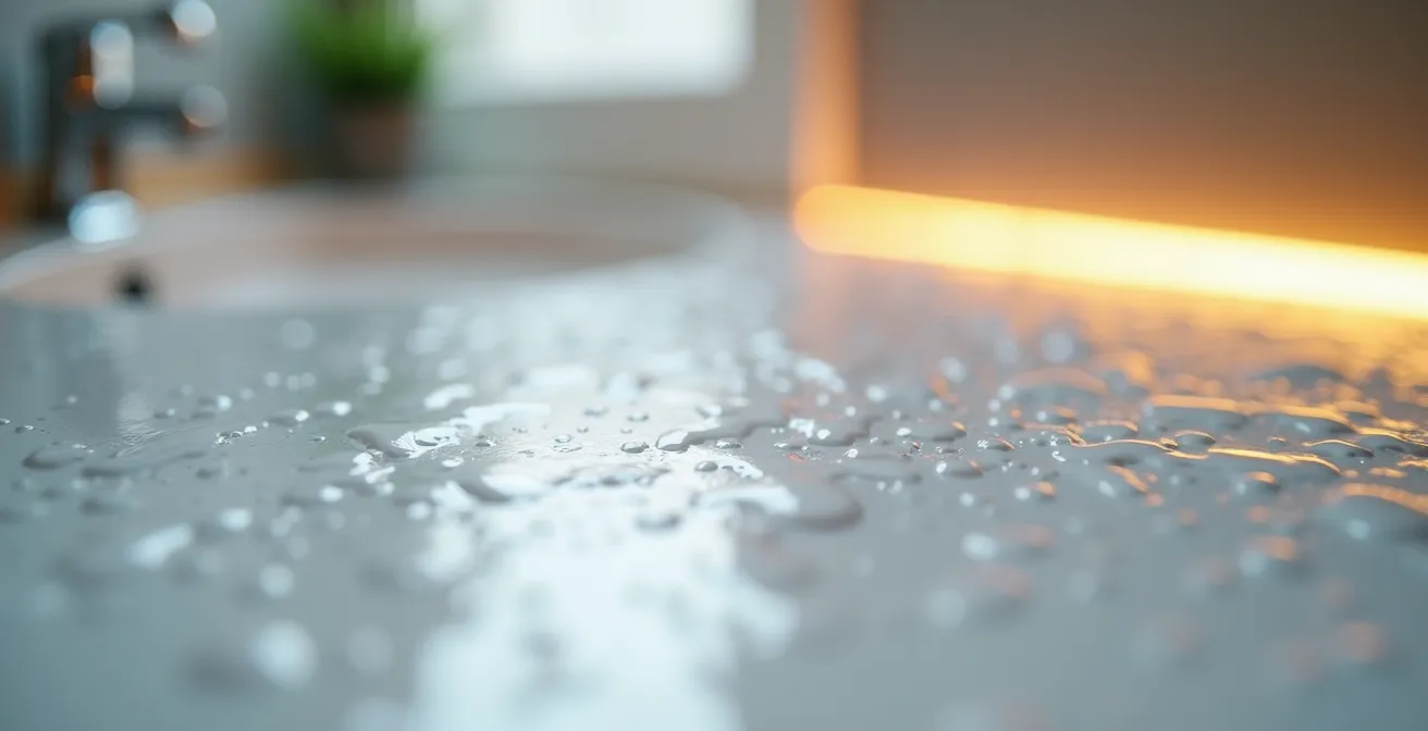 Bagno rinnovato con resine moderne e illuminazione LED strategica