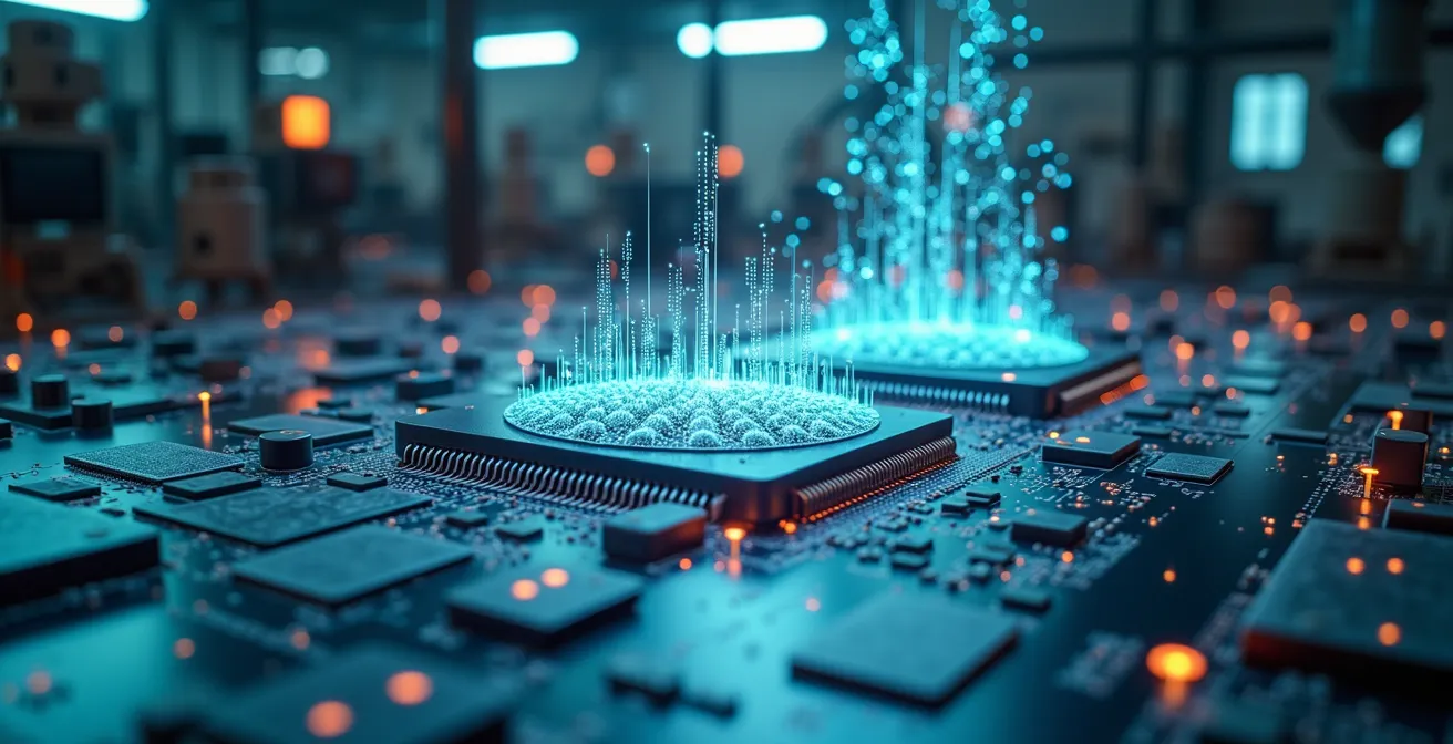 Rappresentazione metaforica dell'evoluzione tecnologica e dei fondamenti duraturi