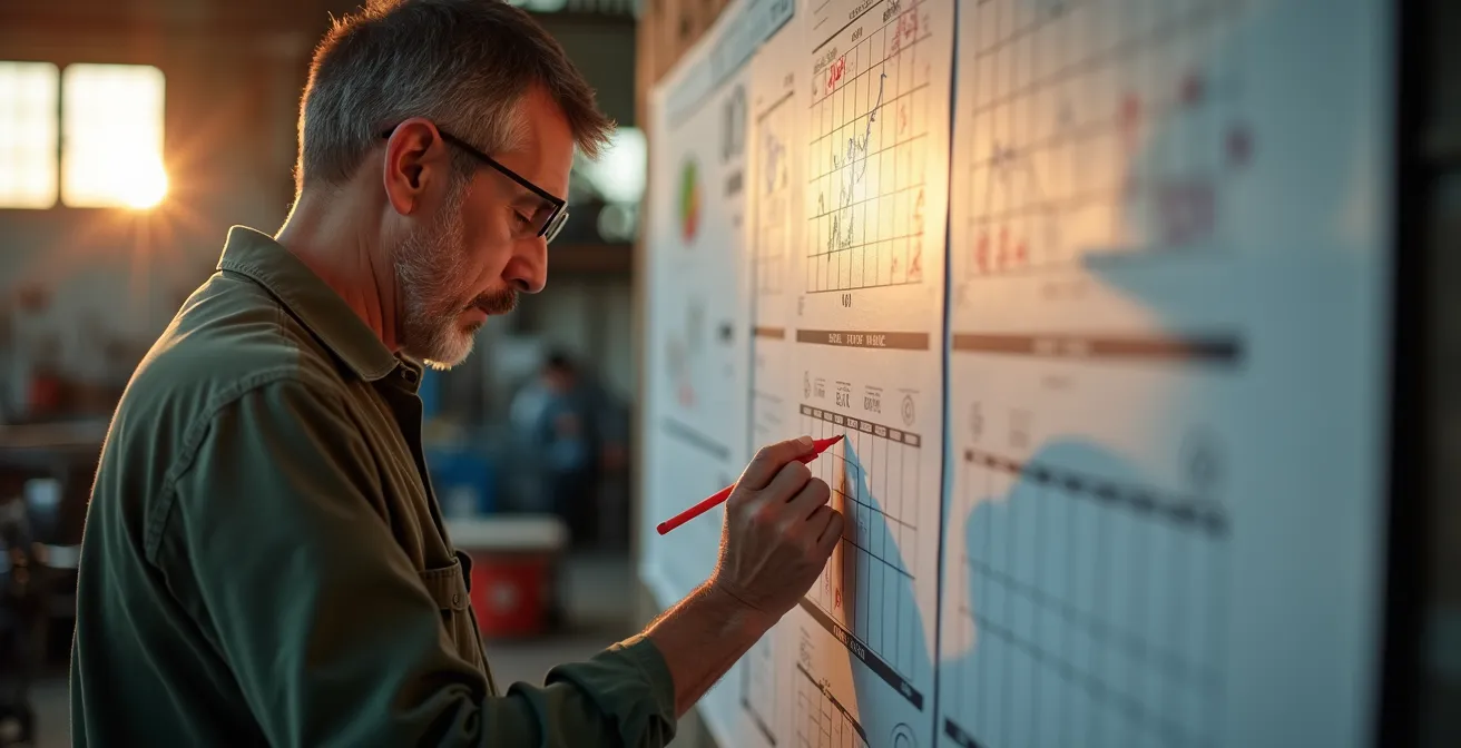 Timeline visuale con calendario industriale che mostra le scadenze chiave per l'investimento