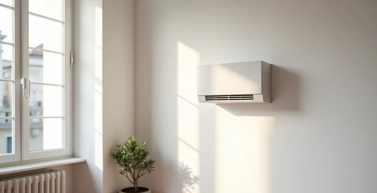 Sistema VMC installato in parete di casa italiana moderna