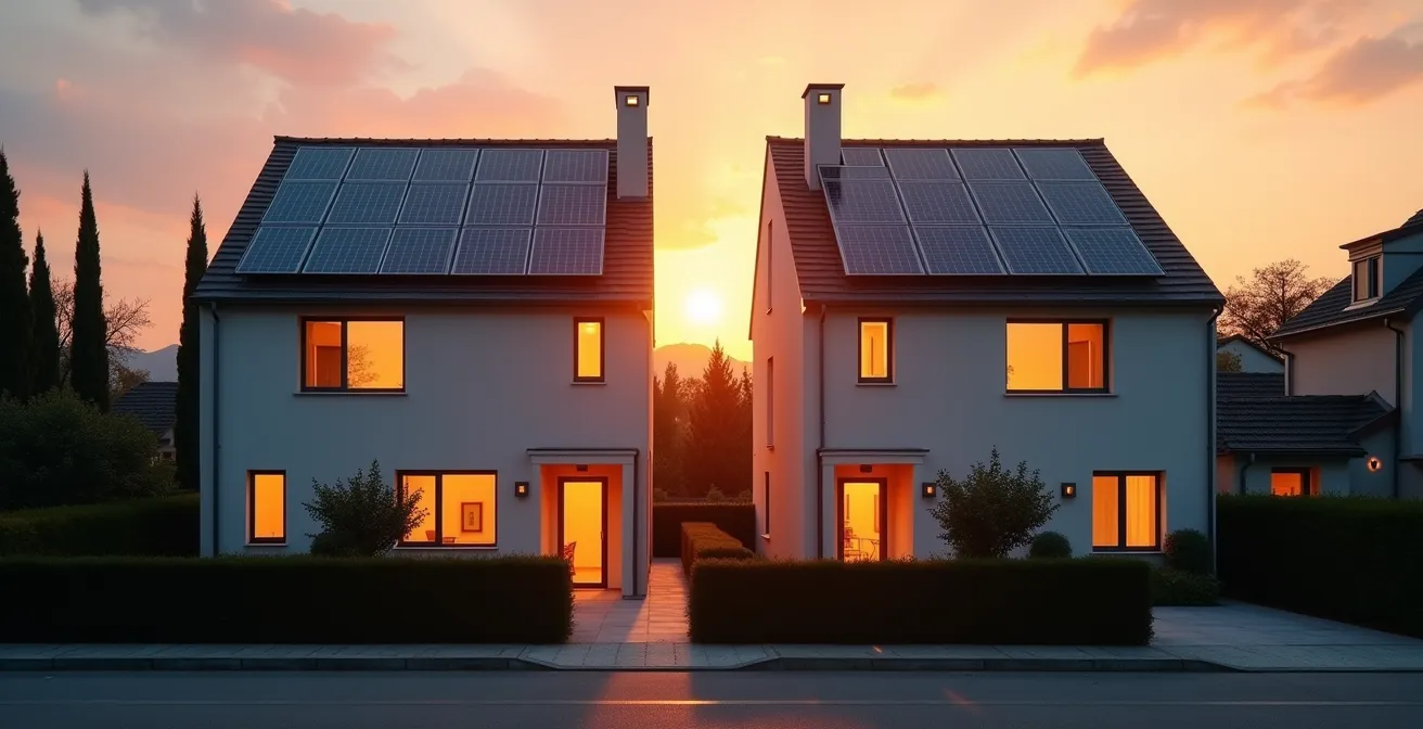 Grafico comparativo dell'autoconsumo energetico con e senza sistema di accumulo per una famiglia italiana