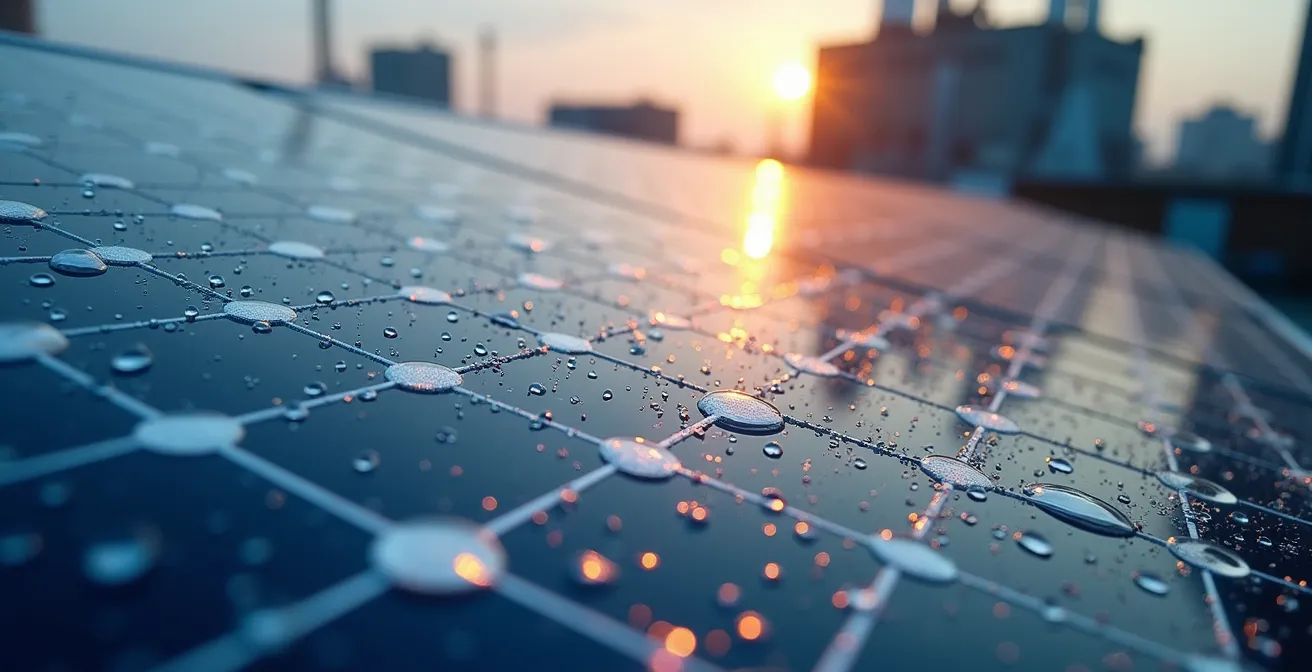 Impianto fotovoltaico industriale su capannone italiano con indicatori ESG e sostenibilità ambientale