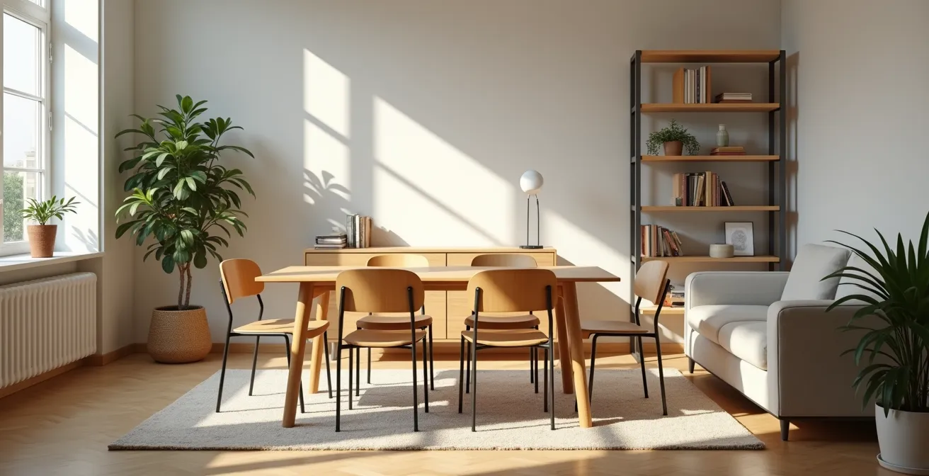 Arredamento modulare resistente per appartamento studenti